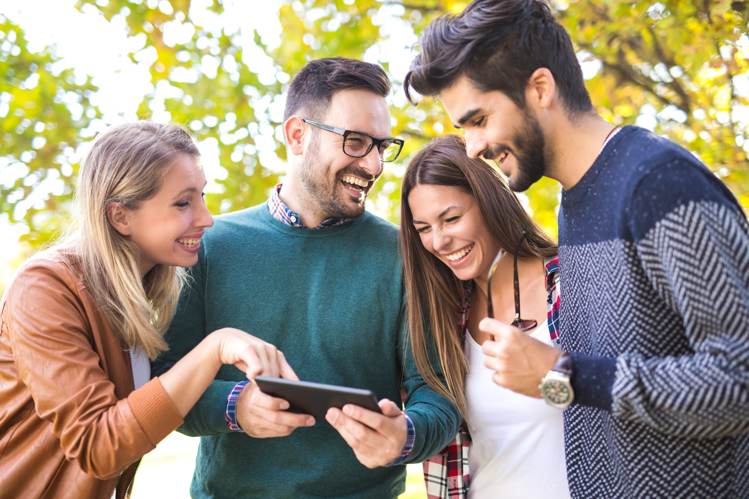 Teilnehmer bei einer Tablet-Tour